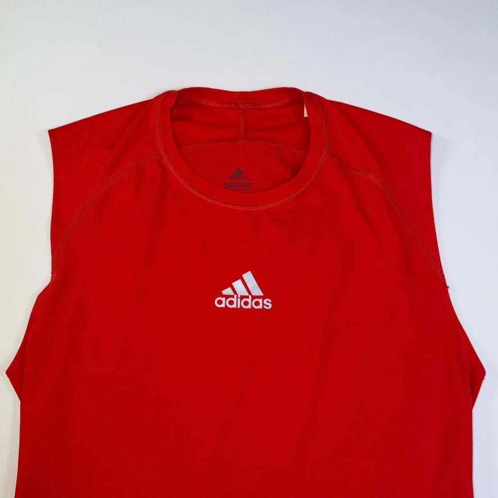Adidas‎ Techfit Compression Mens Sleeveless Training Shirt Red CW9582 Medium